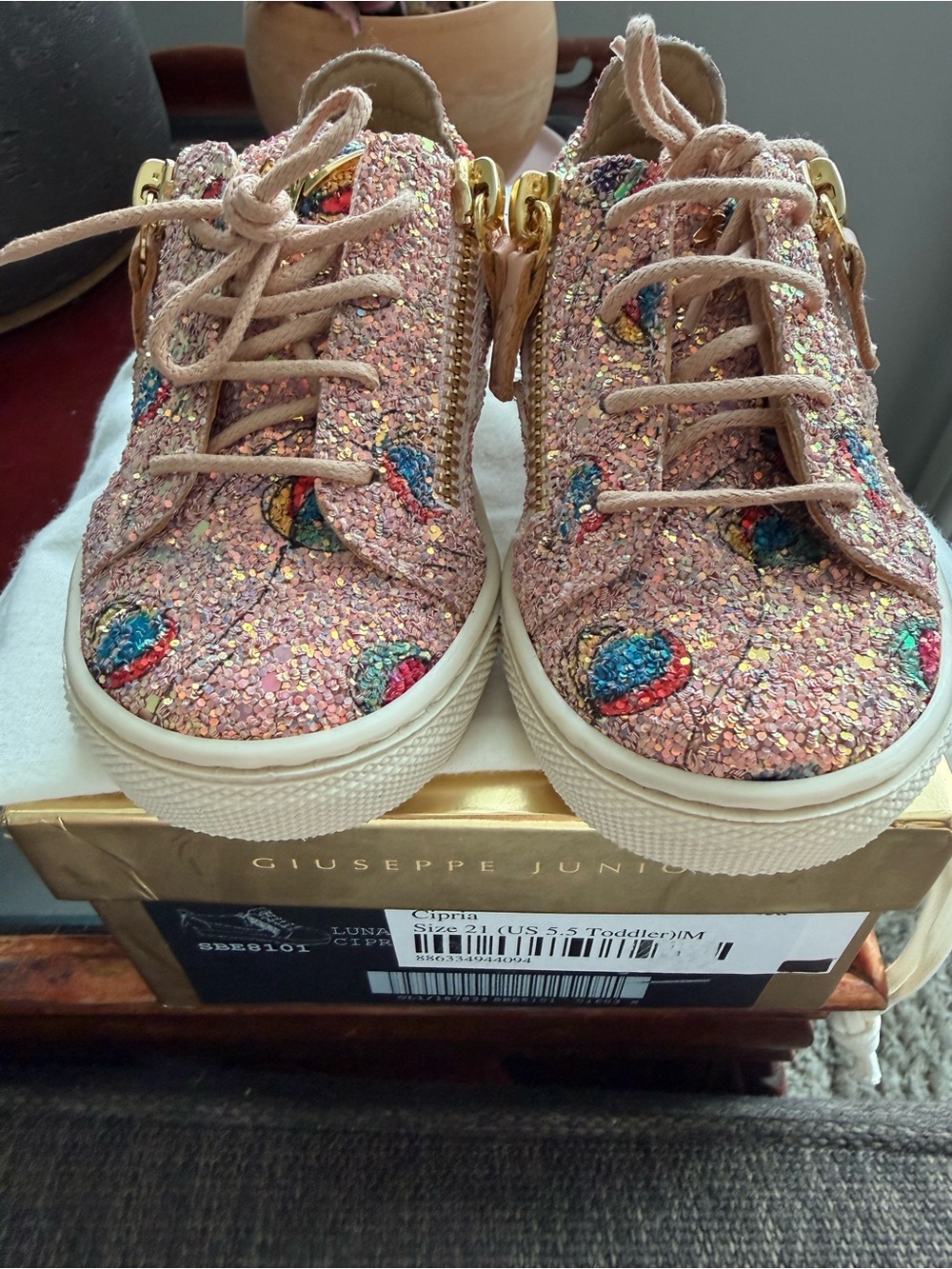 Giuseppe Zanotti Kids Cipria Pink Lunapark Sneaker -NIB